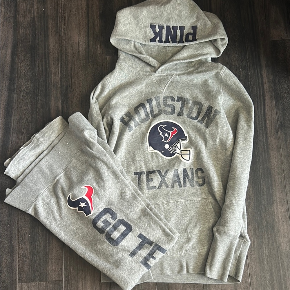 PINK Victoria's Secret Go Texans Sweatshirt and Sweatpants Set